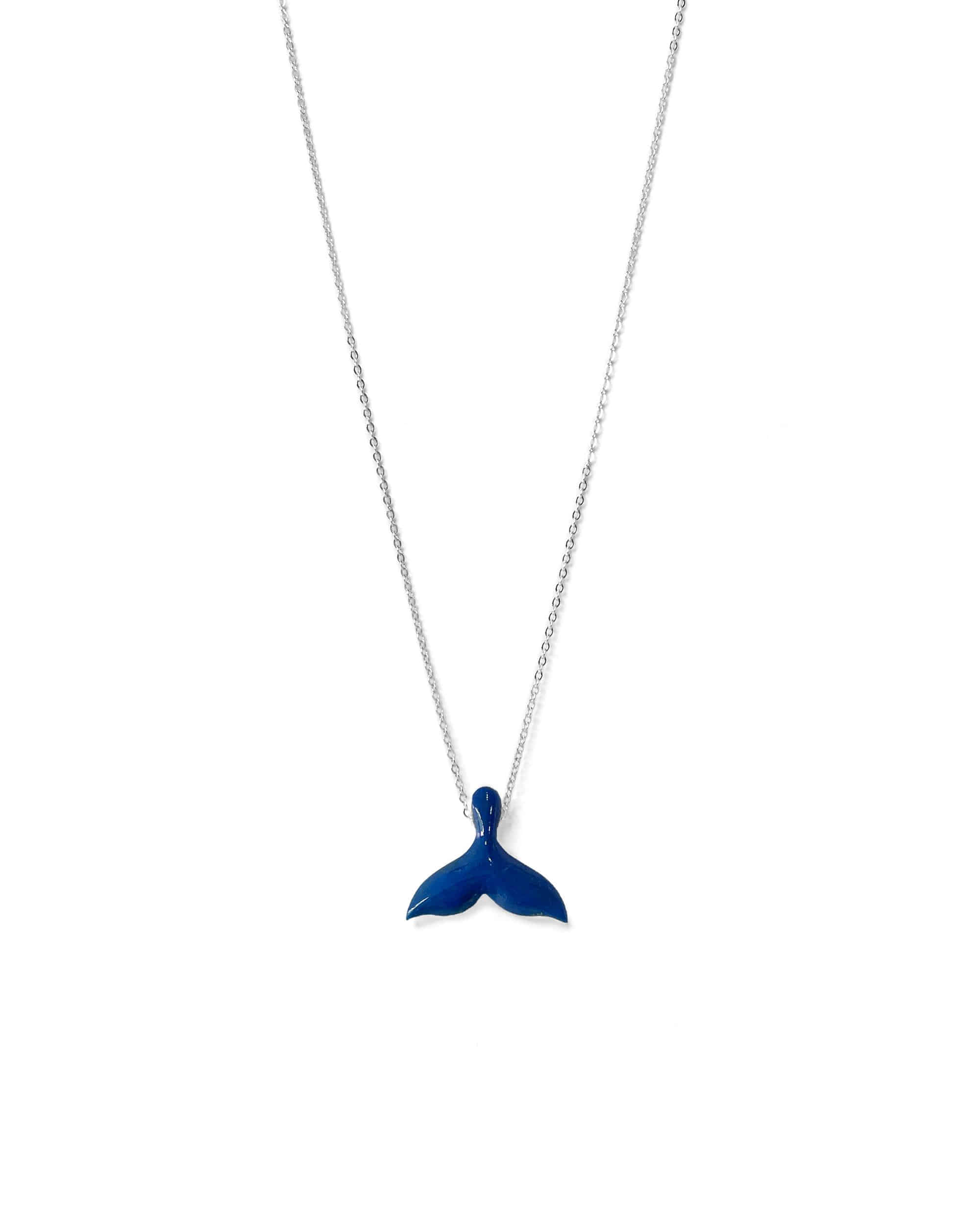 Dolphin Tail Lapis Lazuli Silver Necklace
