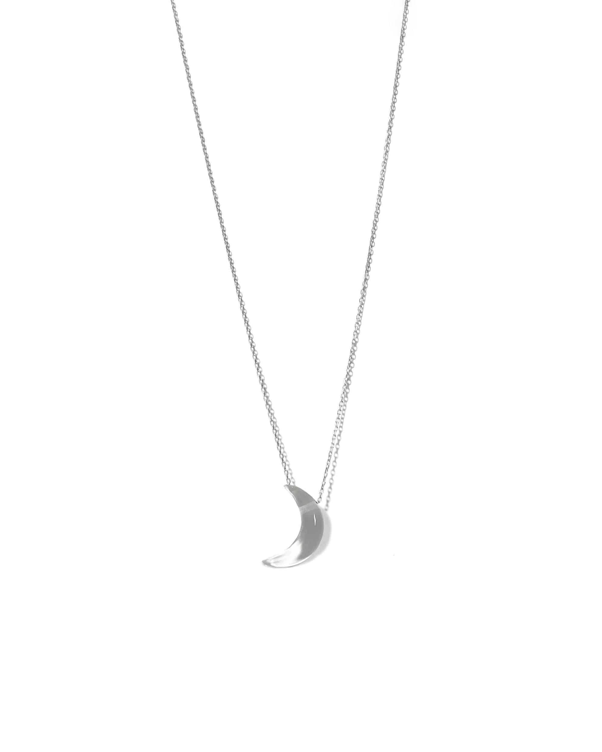 Crescent Moon Quartz Silver Necklace
